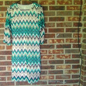 Tacera chevron pattern dress